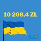 Ukraina flaga i zebrana kwota